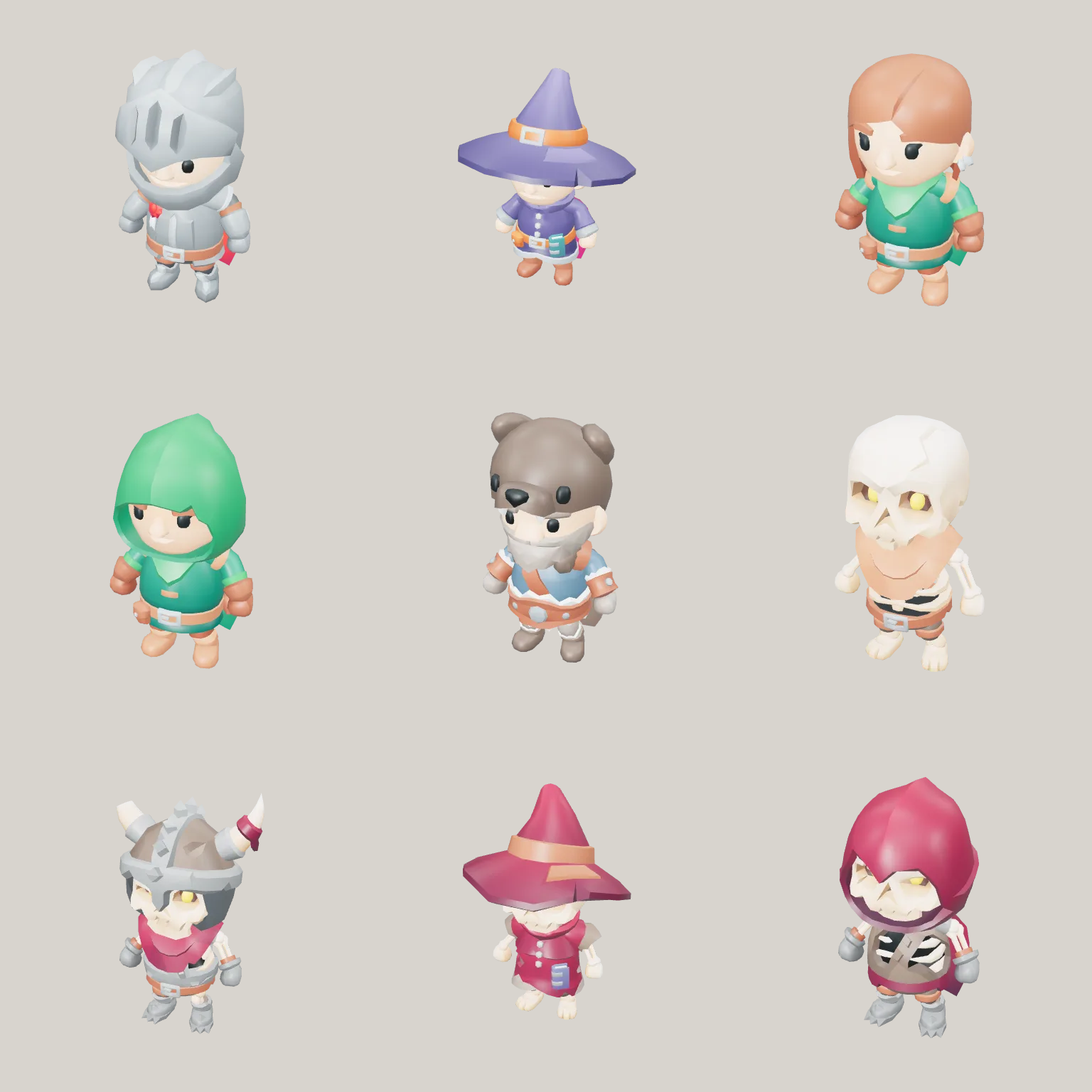 The nine characters