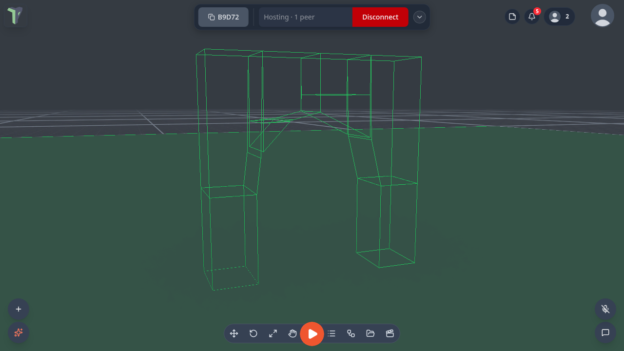 The same arch decomposed into convex pieces