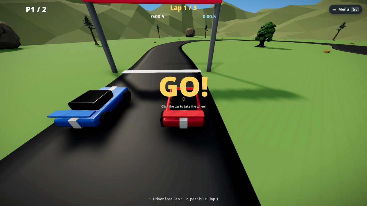 Lap 1 of 3: the countdown has just ended