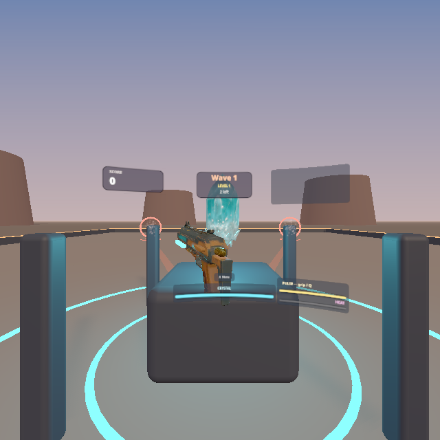 Waves in a headset: the score up left, the wave in the middle, more readouts below