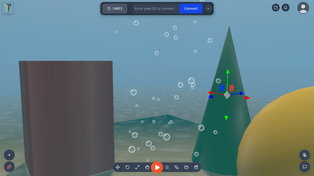 Inside the Aquarium preset: bubbles rising through blue-green water